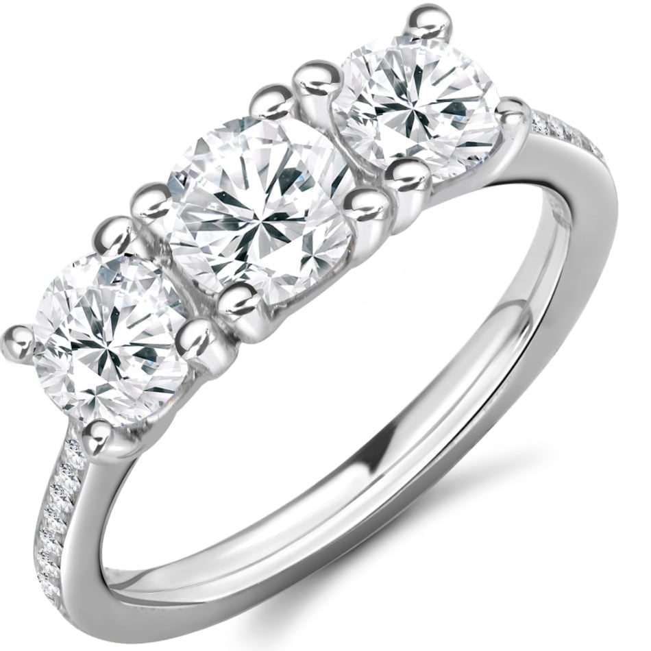 Platinum 1.40ct Diamond Trilogy Engagement Ring