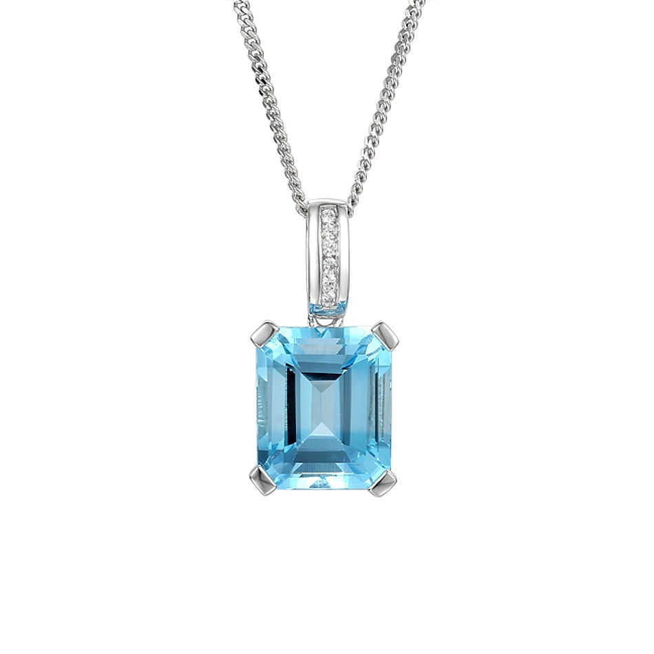 Amore Sterling Silver Blue Lagoon Blue Topaz Necklace