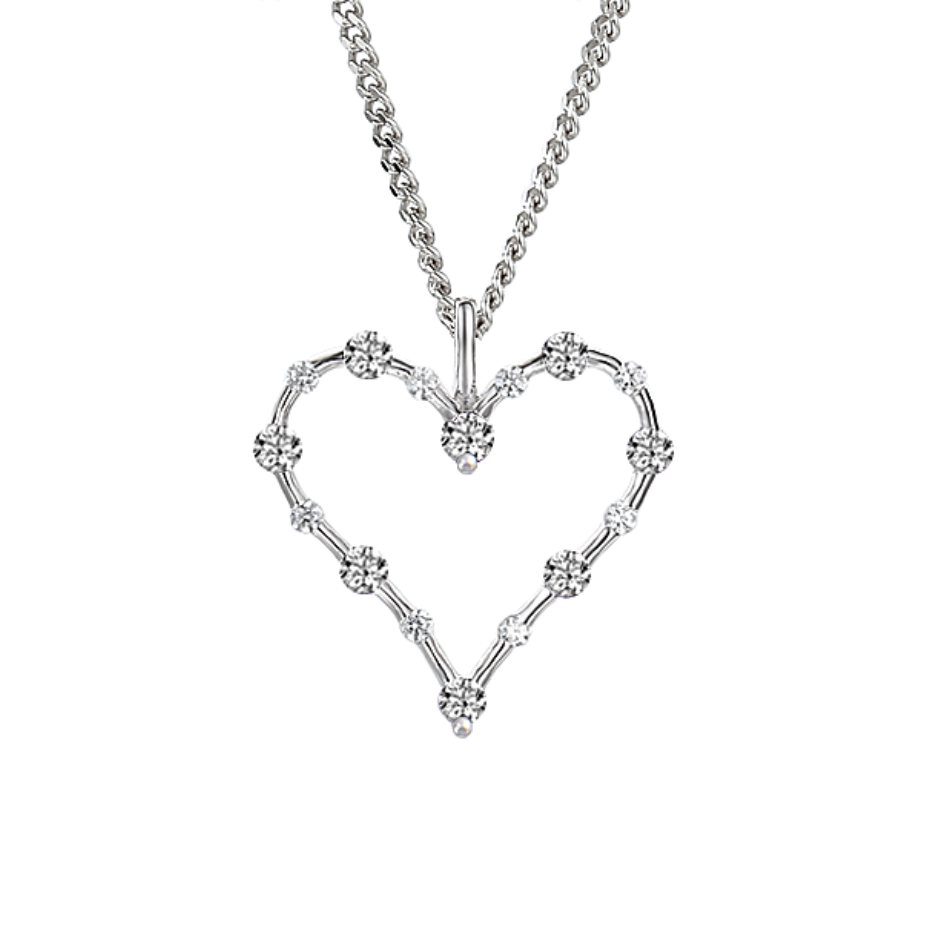 Amore Sterling Silver Light Up My Heart Necklace
