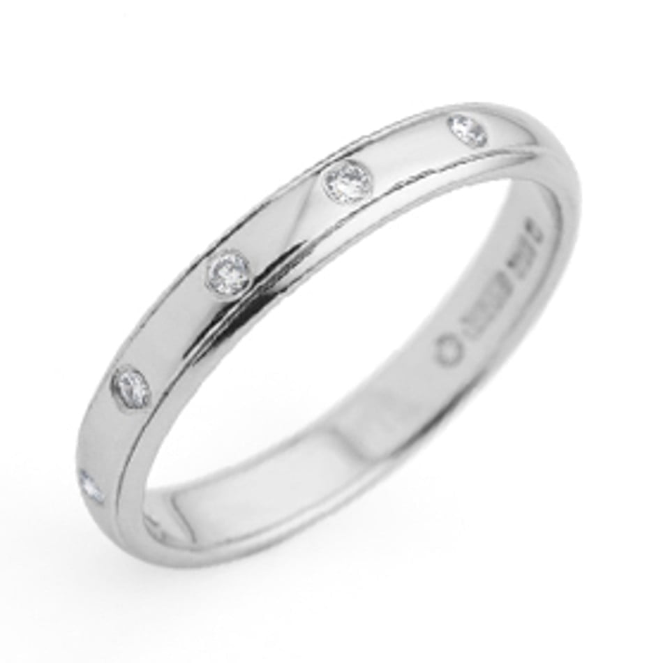 18ct White Gold 0.08ct Diamond Set Ladies Wedding Ring