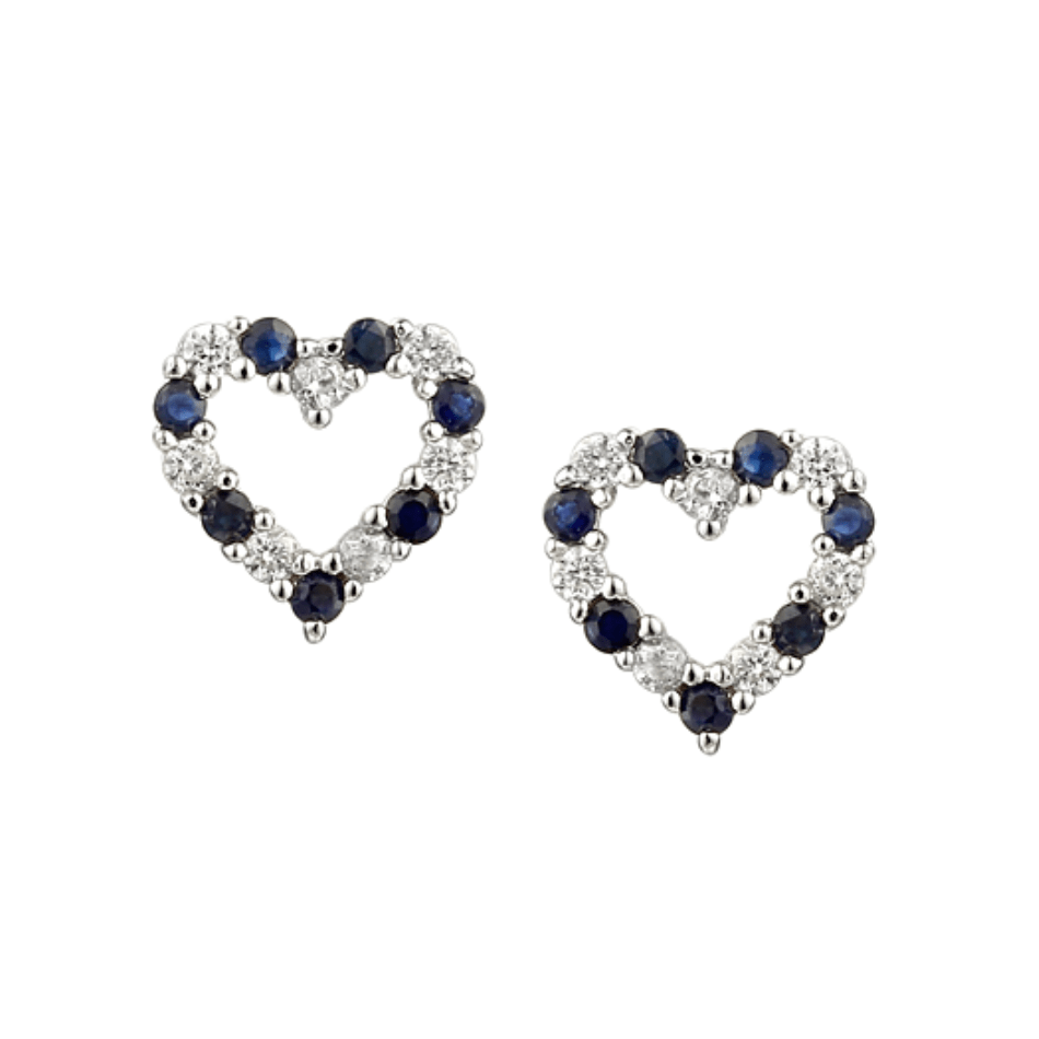 Amore Sterling Silver Love Life Sapphire Earrings