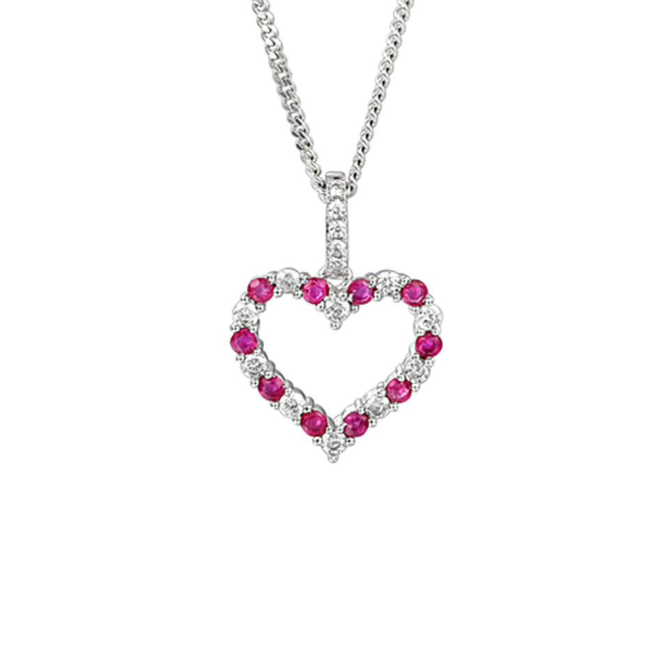 Amore Sterling Silver Love Life Ruby Necklace