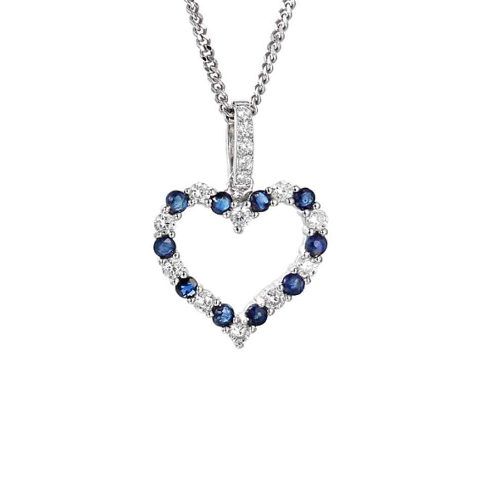 Amore Sterling Silver Love Life Sapphire Necklace