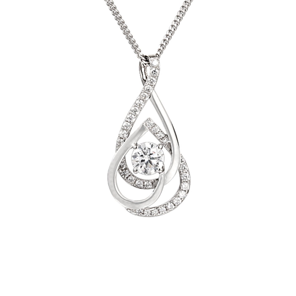 Amore Sterling Silver Sofisticato Cubic Zirconia Necklace