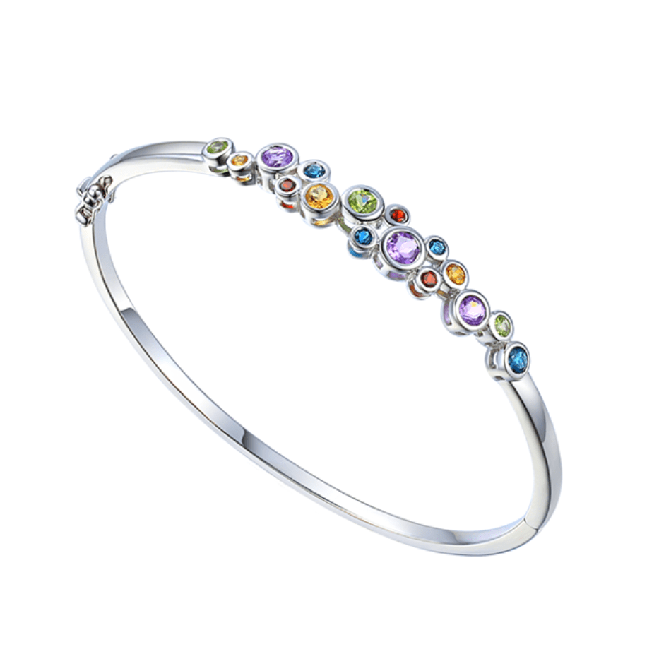 Amore Sterling Silver Rhapsody In Colour Bangle