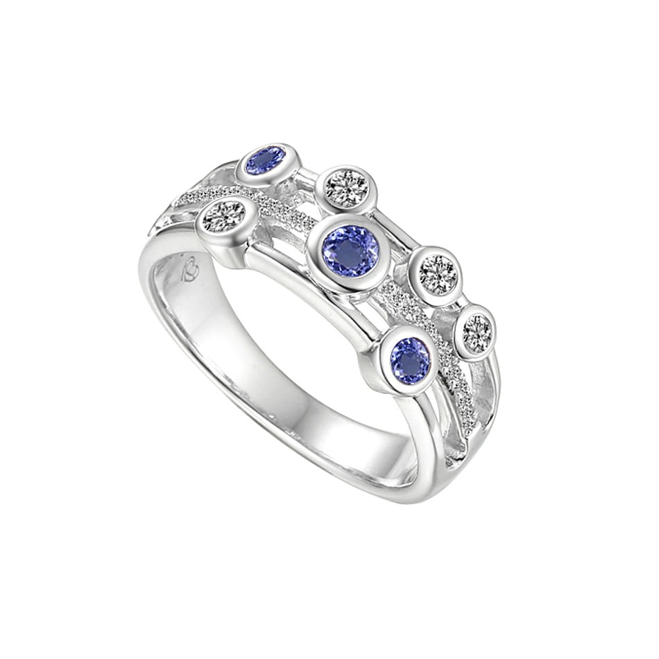 Amore Sterling Silver Tantalise Tanzanite Bubble Ring