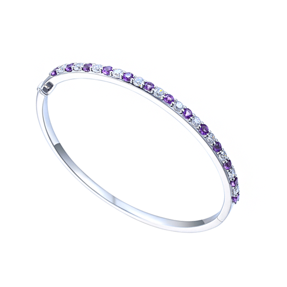 Amore Sterling Silver Tempting Amethyst Bangle