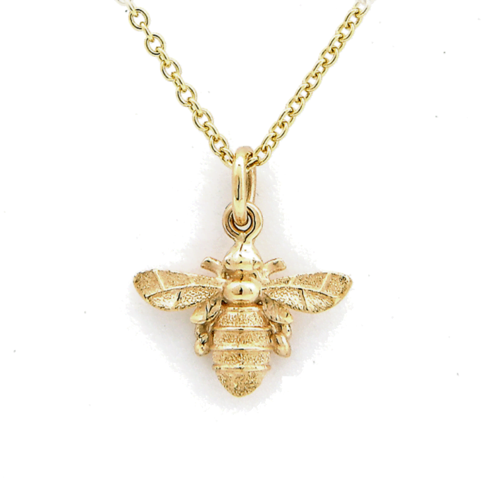 Lydia's Bees Large Honey Bee Pendant – Solid 9ct Yellow Gold