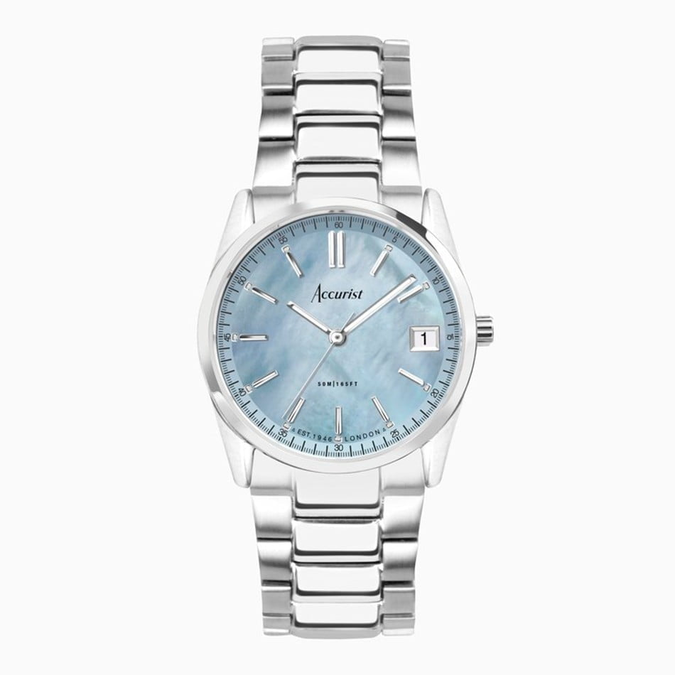 Accurist Ladies Classic Silver & Blue Dial Watch