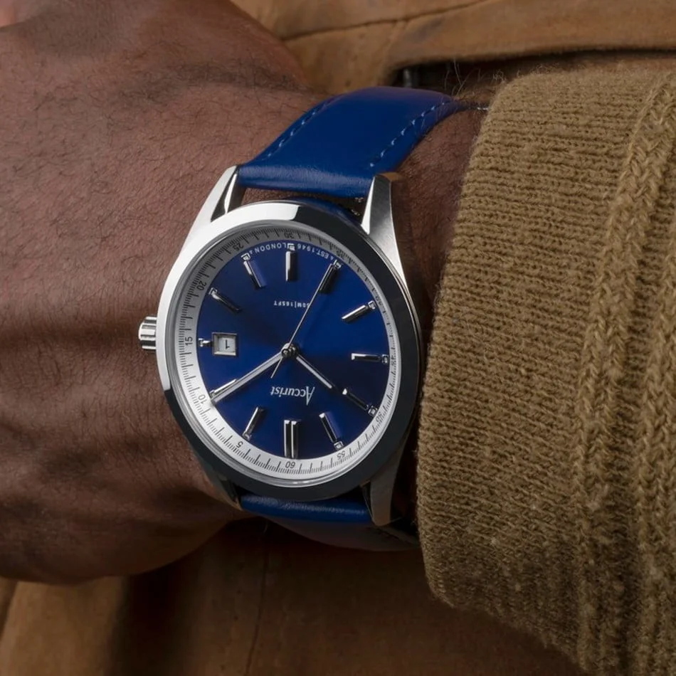 Accurist Mens Everyday Silver Case & Blue Strap And Dial Watch - Image 5