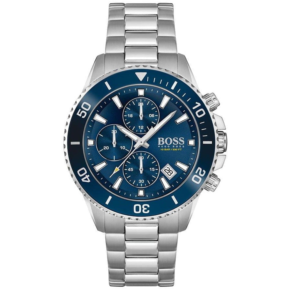 BOSS Mens Admiral Stainless Steel Blue Dial Chronograph Watch