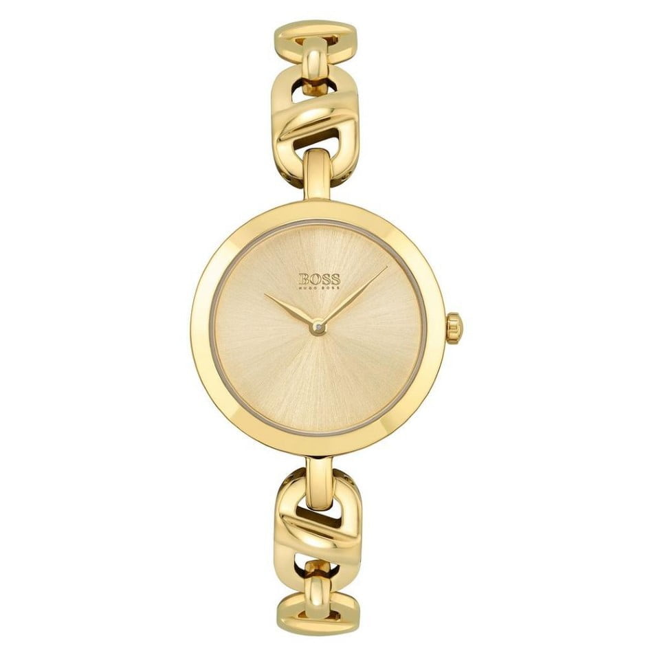 BOSS Ladies Yellow Gold Effect Chain Bracelet Watch