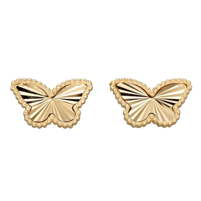 9ct yellow Gold Butterfly Stud Earrings