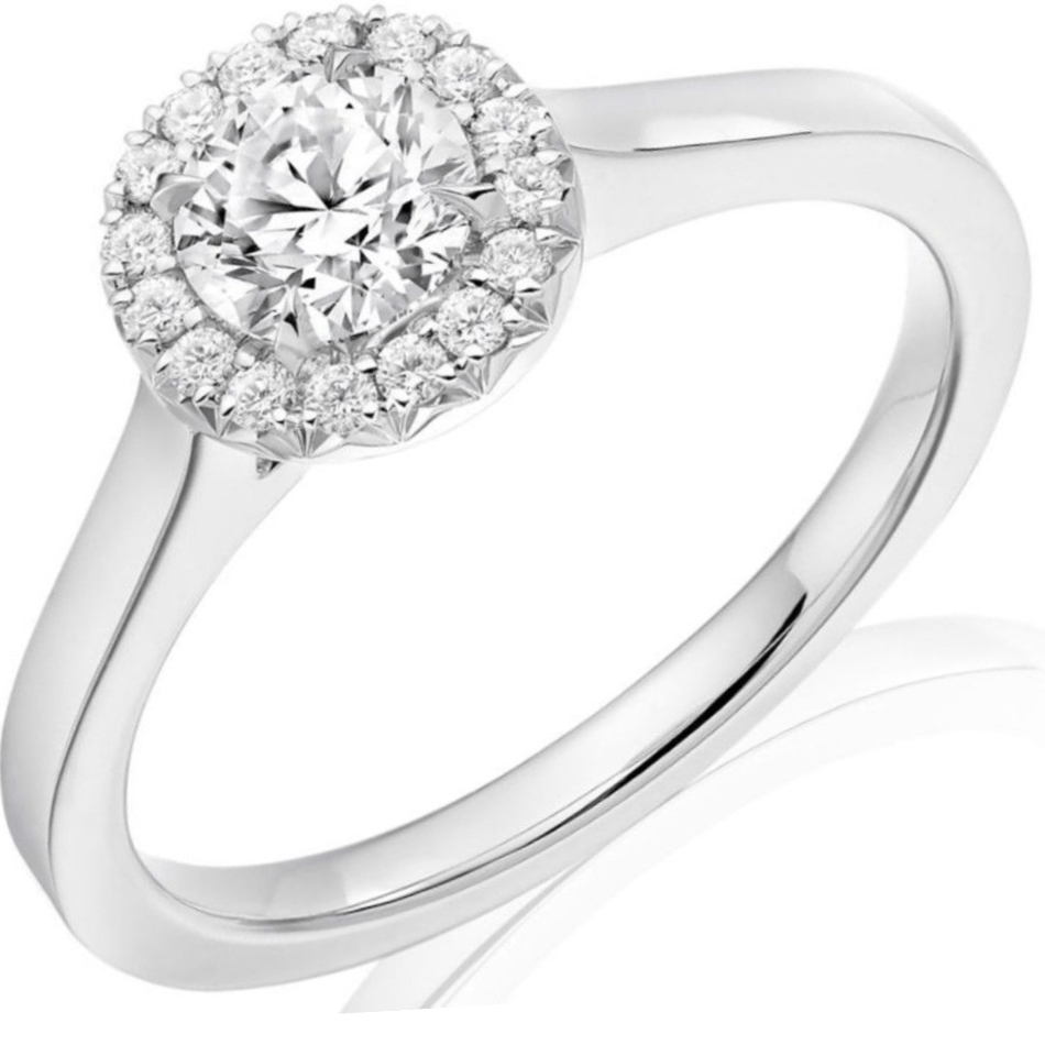 Charles Green Platinum 0.30ct Diamond Halo Ring