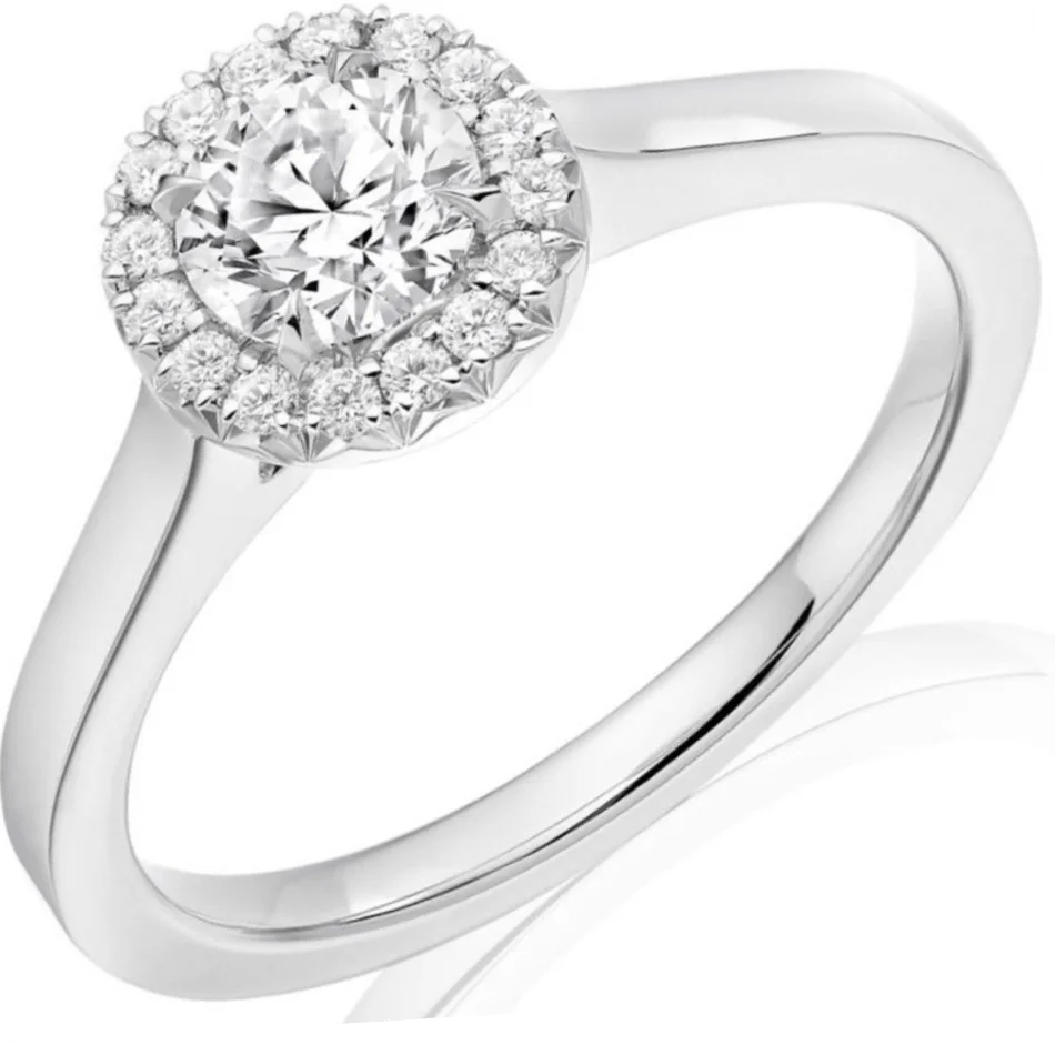 Charles Green Platinum 0.30ct Diamond Halo Ring