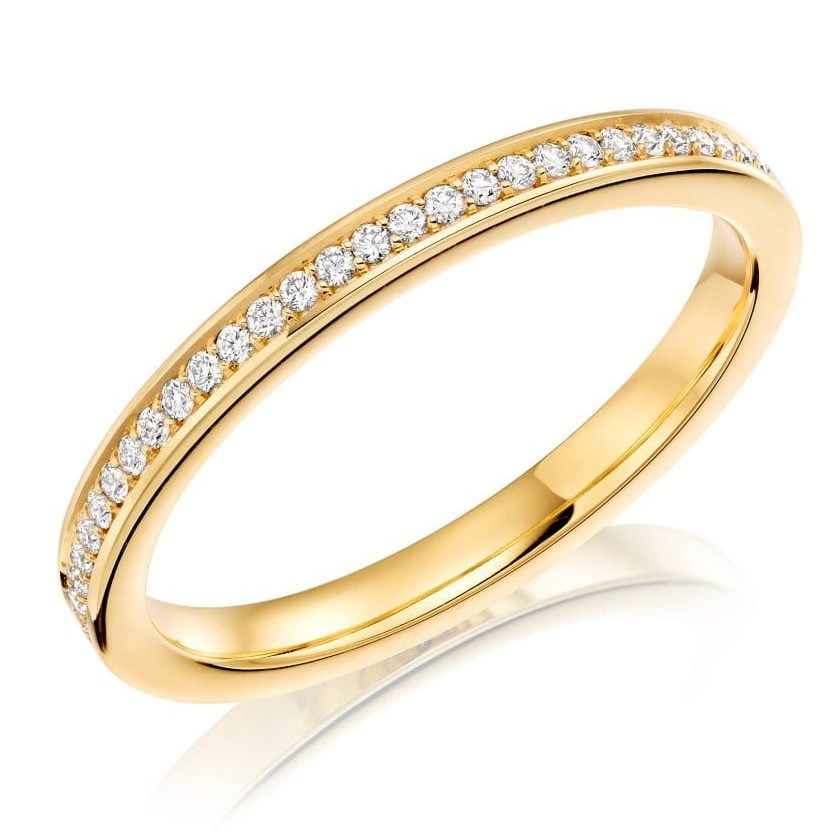 18ct Yellow Gold 0.12ct Diamond Channel Set Ladies Wedding Ring