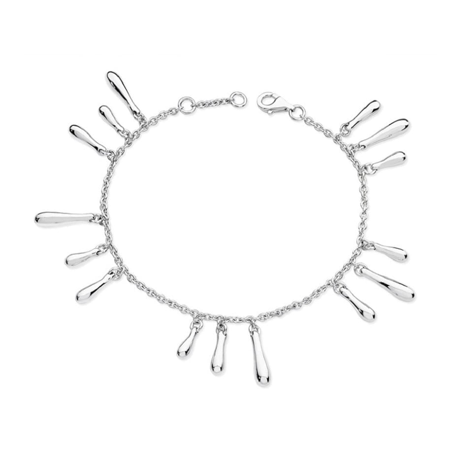 Lucy Quartermaine Silver Cluster Drop Bracelet