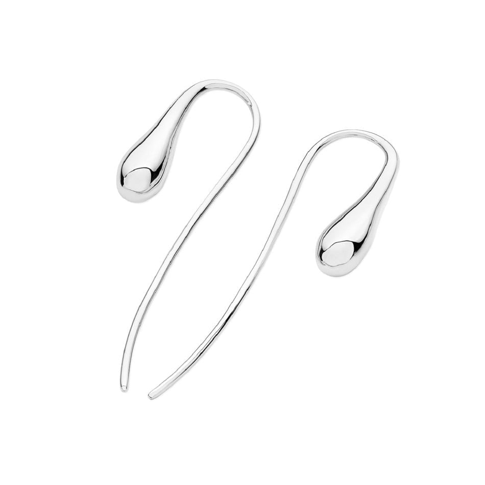 Lucy Quartermaine Silver Hook Drop Earrings