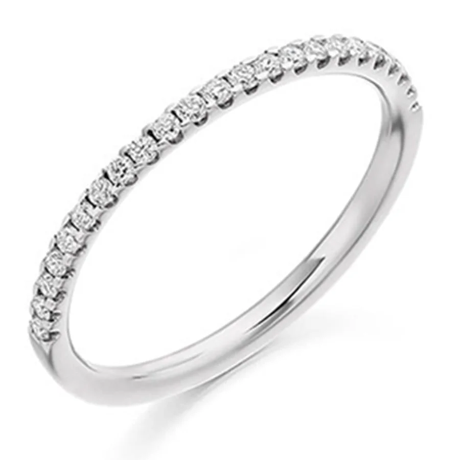 18ct White Gold 0.25ct Diamond Micro Claw Set Eternity Ring