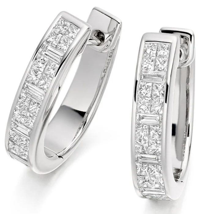 18ct White Gold 1.00ct Diamond Huggie Earrings