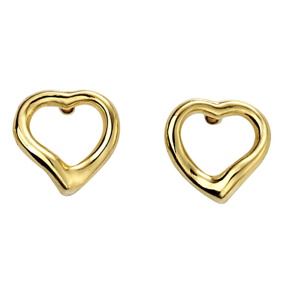Beginnings Gold Plated Open Heart Stud Earrings