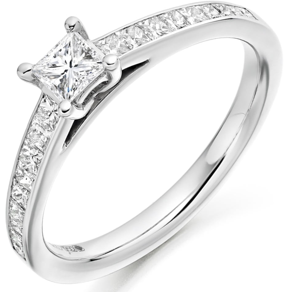 18ct White Gold 0.75ct Princess Cut Diamond Engagement Ring