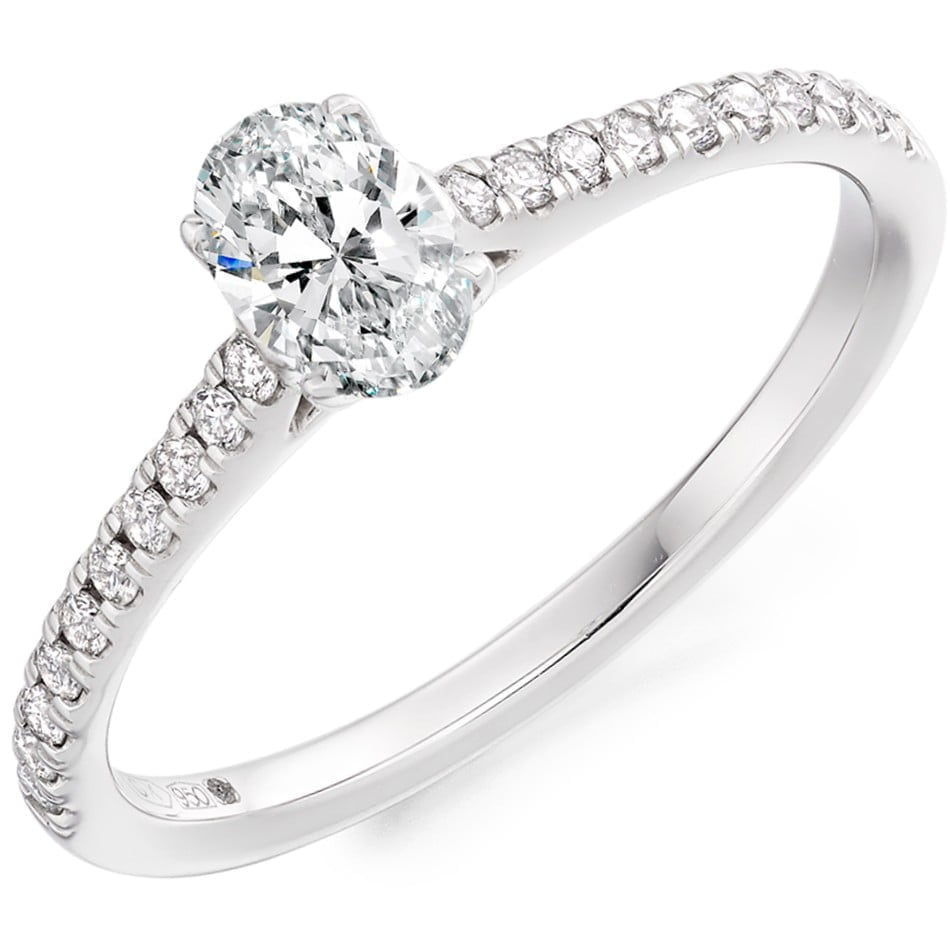 Platinum 0.75ct Oval Diamond Solitaire Engagement Ring
