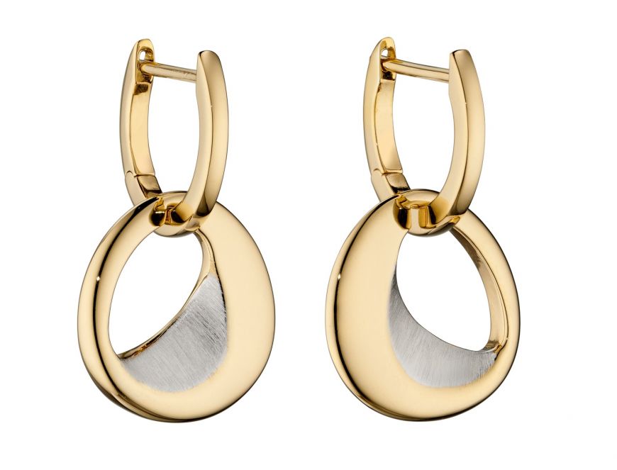 Fiorelli Yellow Gold Plated Abstract Hoop Earrings