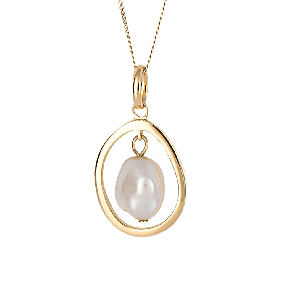 Fiorelli Silver & Yellow Gold Plated Floating Freshwater Pearl Pendant