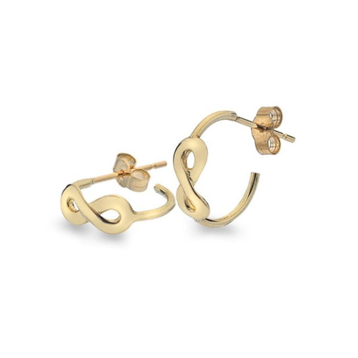 Curteis 9ct Yellow Gold Infinity Hoop Earrings