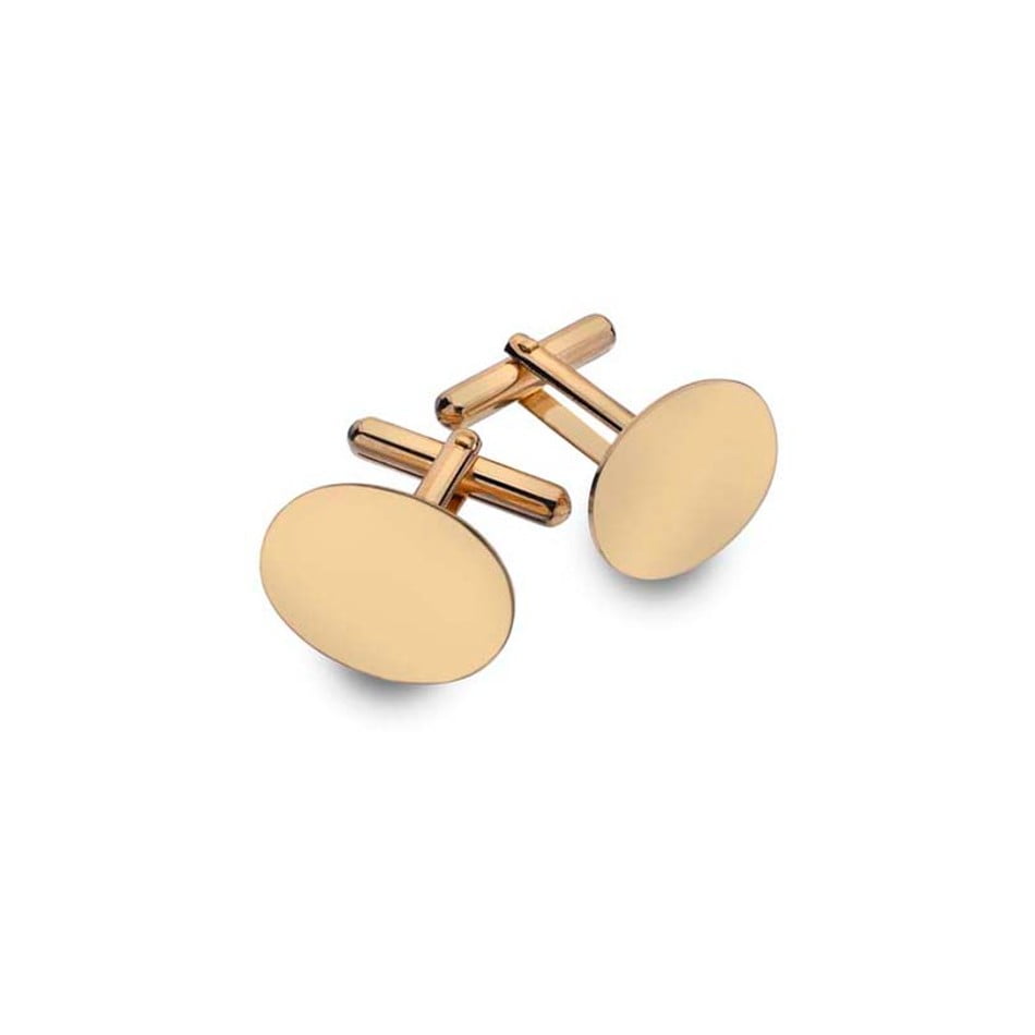 Curteis 9ct Yellow Gold Swivel Backed Oval Cufflinks