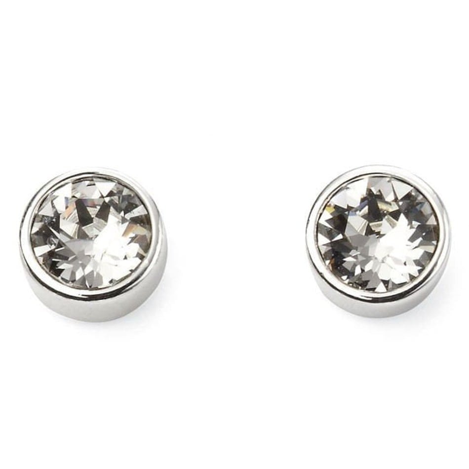 Beginnings April Birthstone Swarovski Crystal Silver Stud Earrings