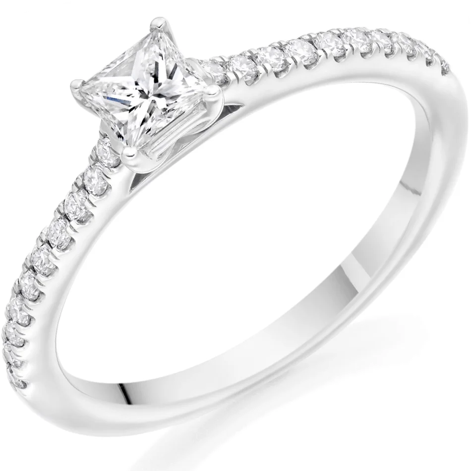 18ct White Gold 0.30ct Princess Cut Diamond Engagement Ring