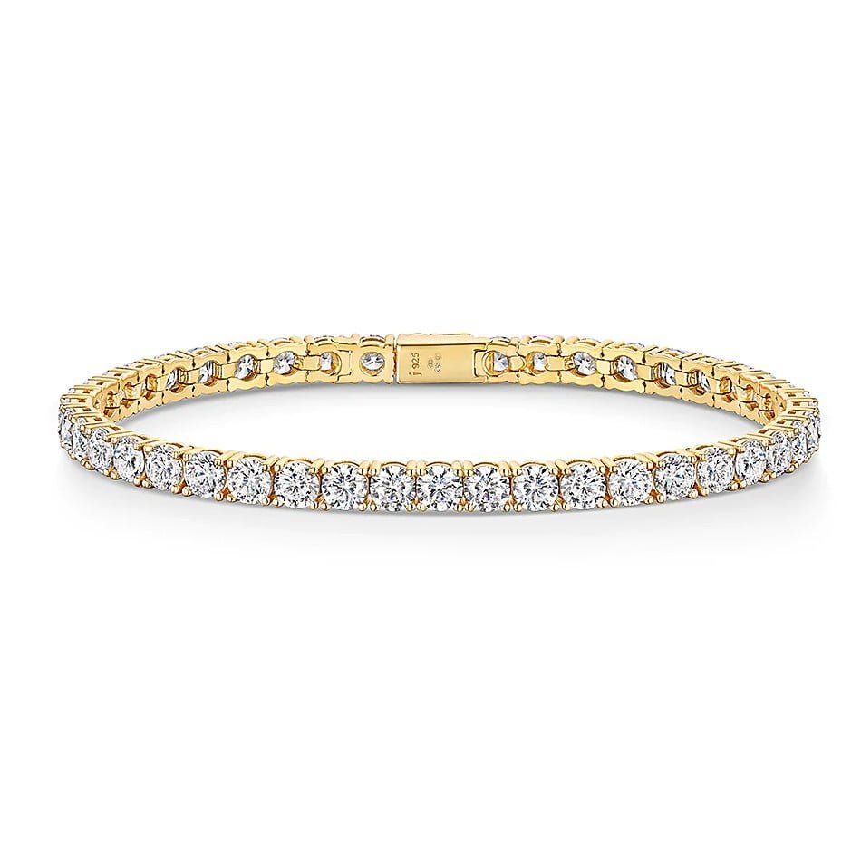 Jools By Jenny Brown Silver & Yellow Gold Plated Cubic Zirconia Tennis Bracelet