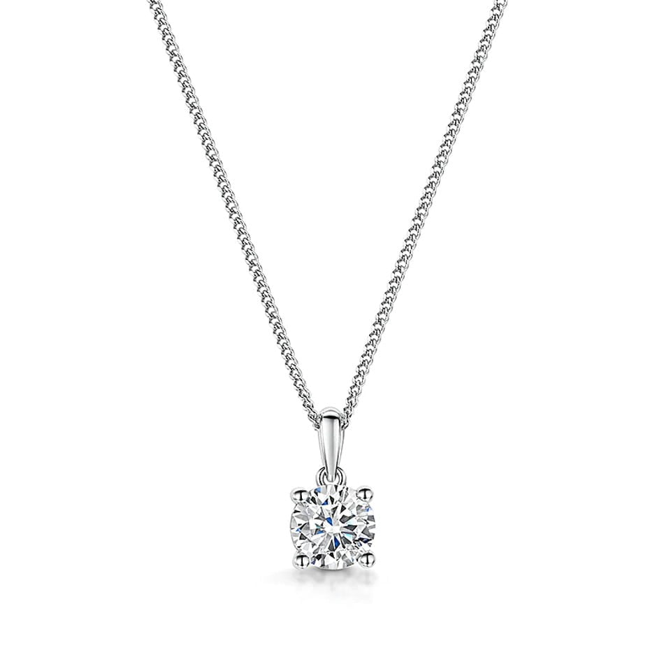 Jools By Jenny Brown Sterling Silver Round Solitaire Cubic Zirconia Necklace