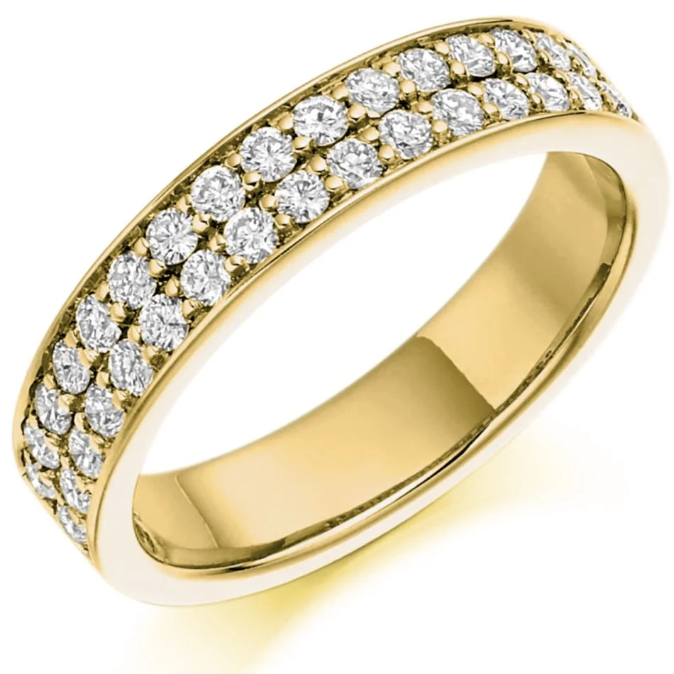 18ct Gold 0.60ct Diamond Double Row Eternity Ring