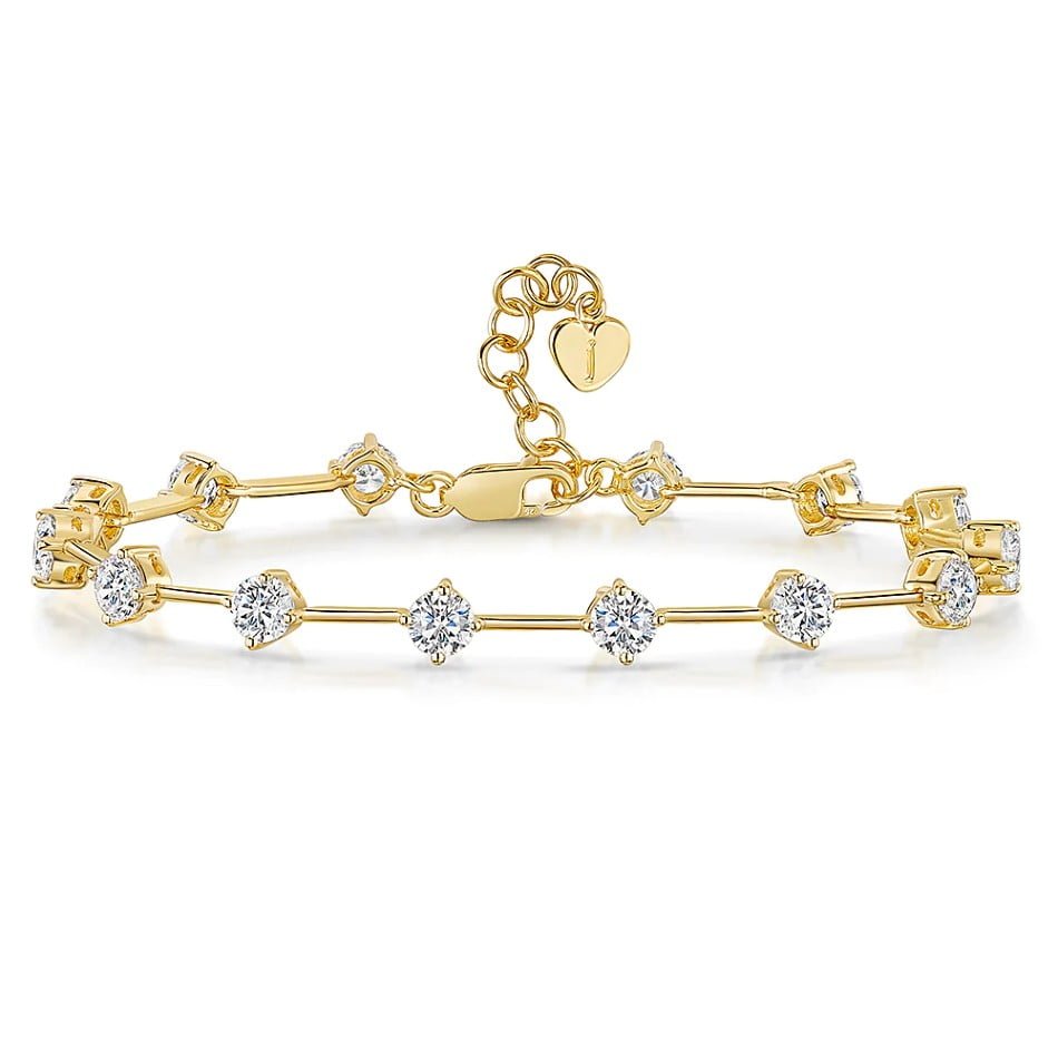 Jools By Jenny Brown Silver & Yellow Gold Plated Cubic Zirconia Line Bracelet