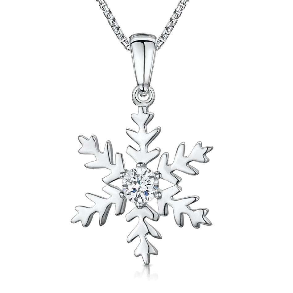 Jools By Jenny Brown Silver Cubic Zirconia Snowflake Pendant