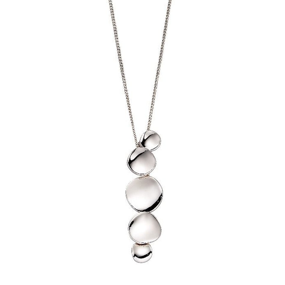 Fiorelli Silver Organic Circle Drop Necklace