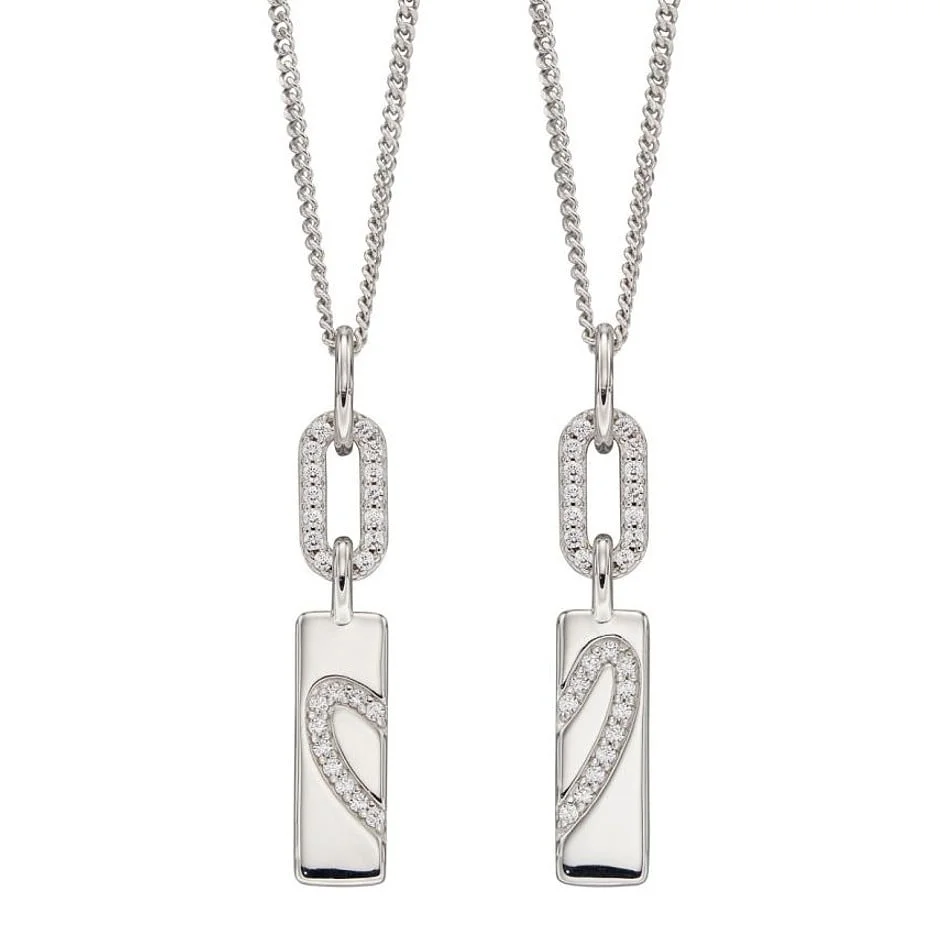 Fiorelli Silver Cubic Zirconia Connected Heart Pendants