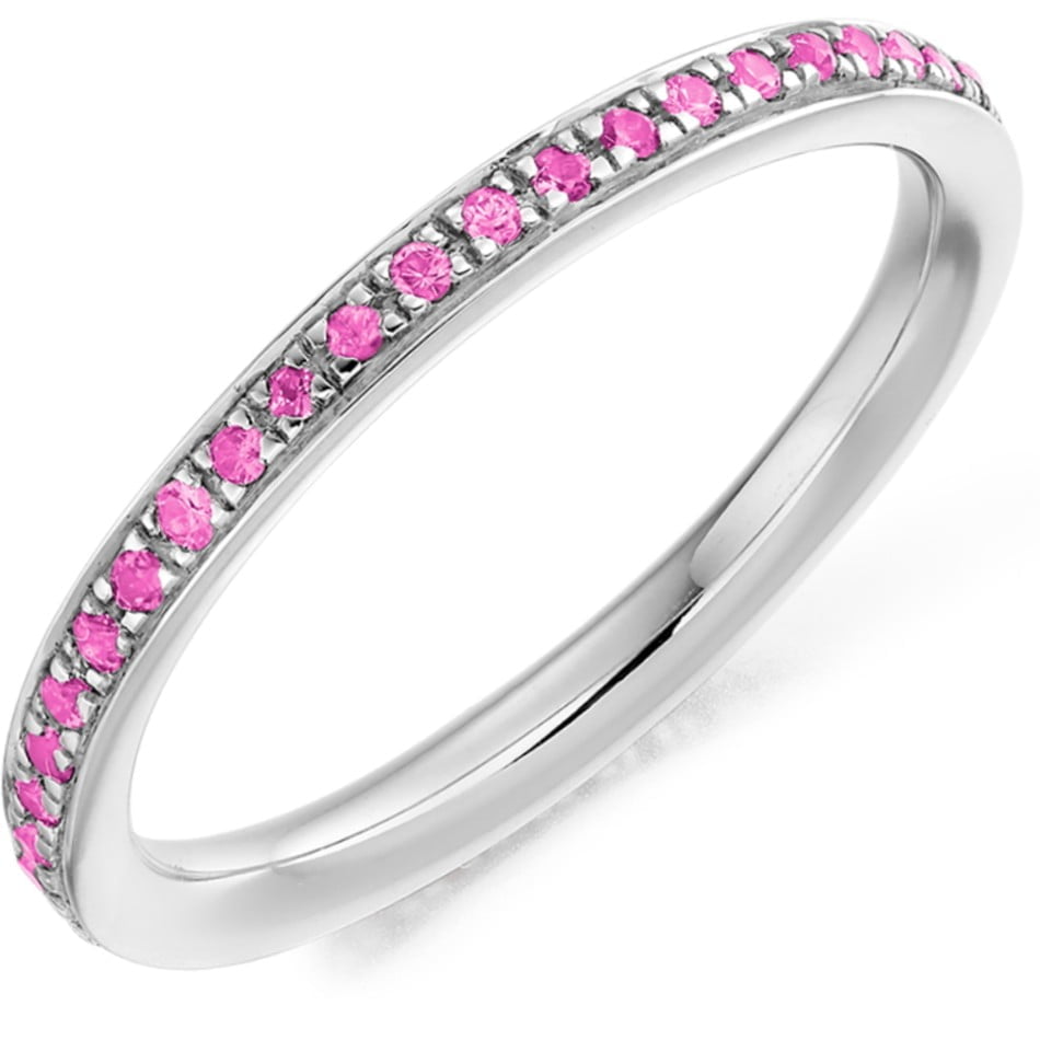 18ct White Gold 0.30ct Pink Sapphire Full Eternity Ring