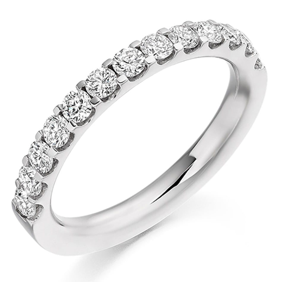 Platinum 0.75ct Diamond Half Eternity Wedding Ring