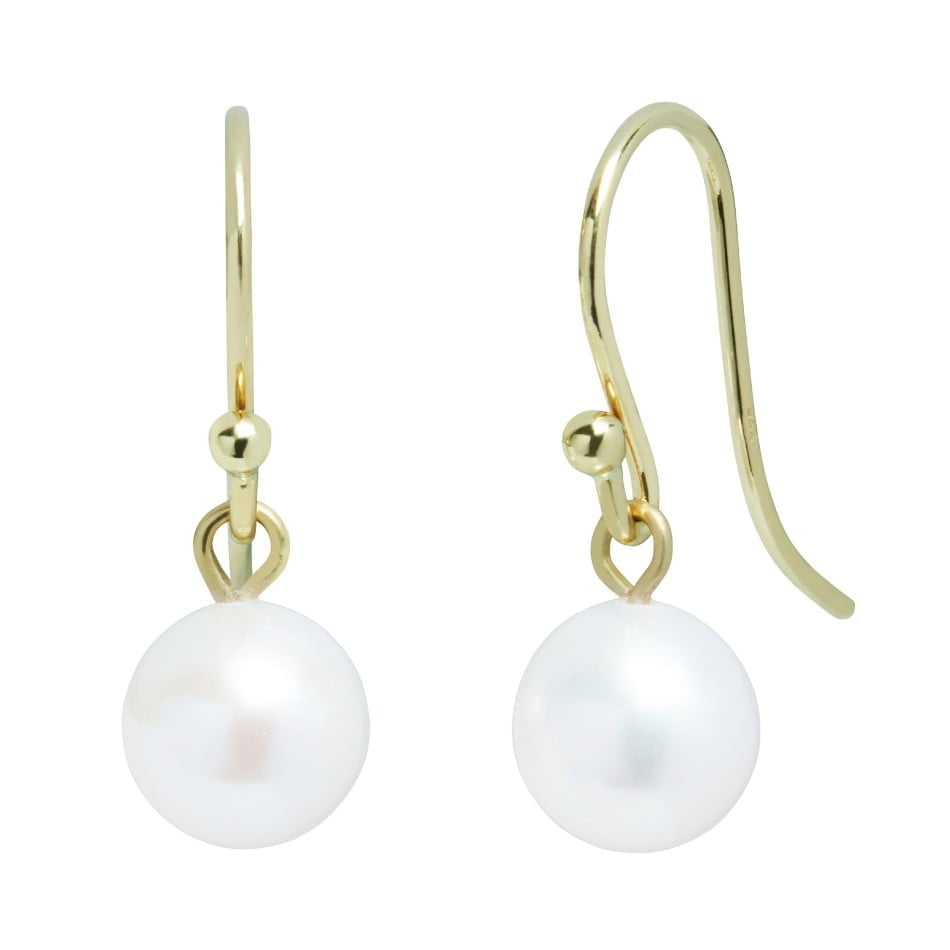 Raw Pearls 9ct Yellow Gold Cultured River Pearl Hook Earrings