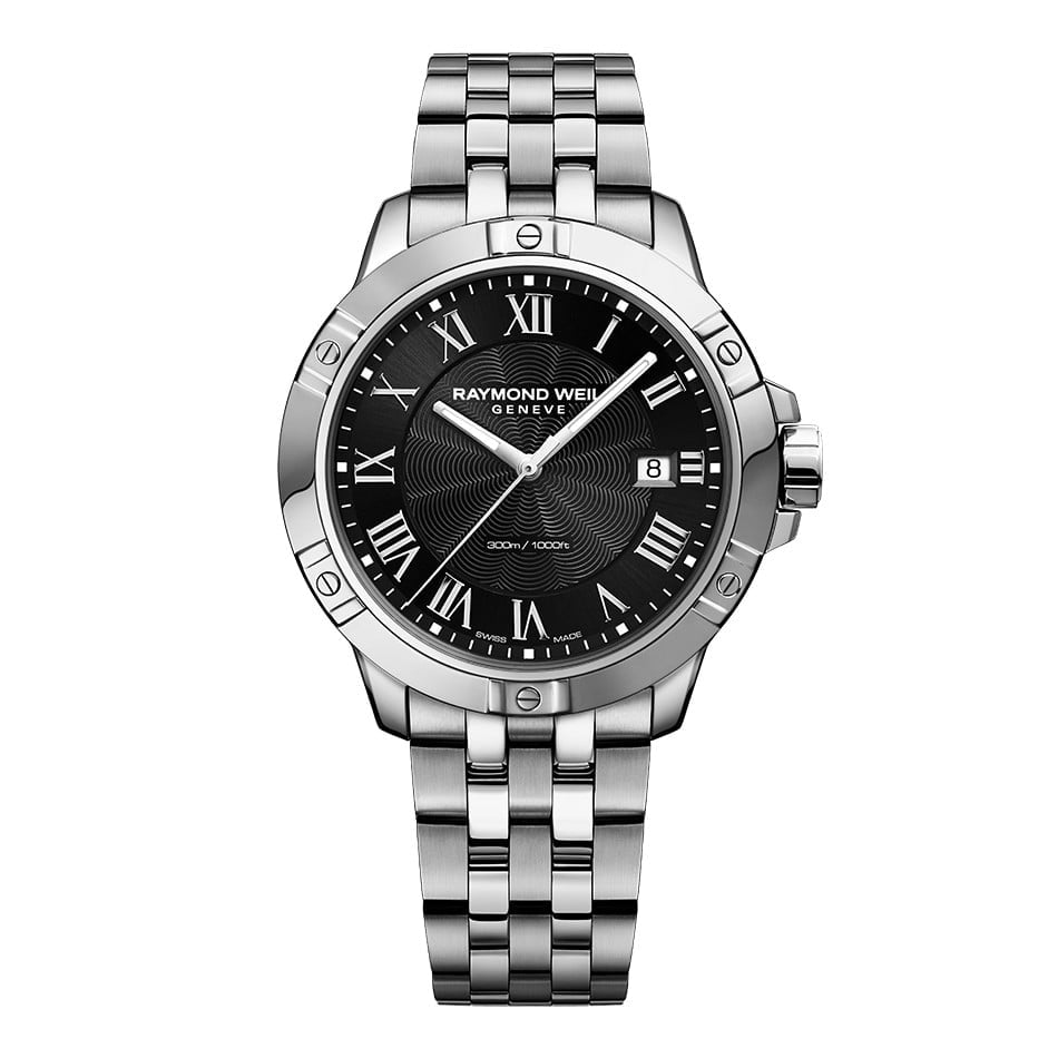 Raymond Weil Tango Mens 42mm Black Dial Quartz Watch