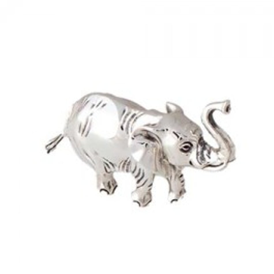 Saturno Silver Enamel Medium Elephant Ornament