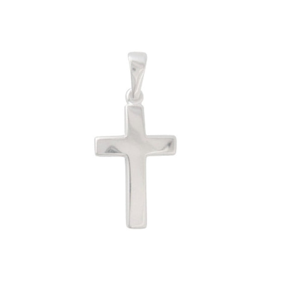Curteis Sterling Silver Shiny Cross Pendant
