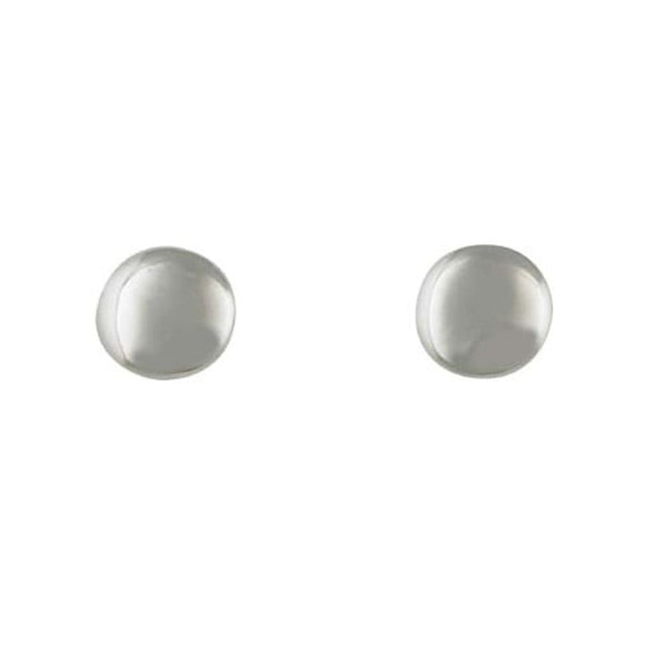 Curteis Silver Round Polished Stud Earrings