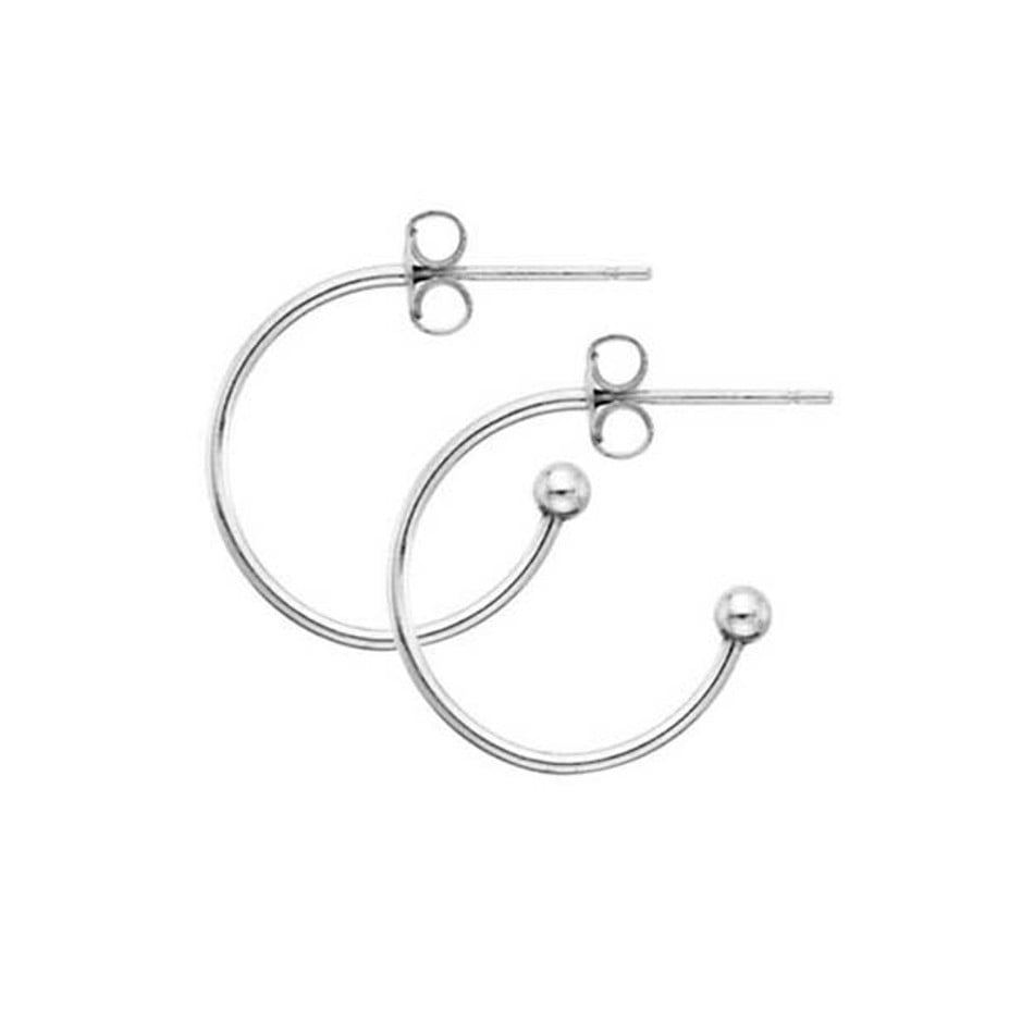 Curteis Silver 1.2mm Bead Hoop Earrings