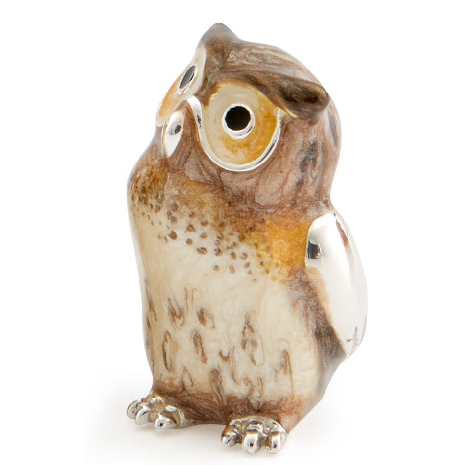 Saturno Sterling Silver Medium Enamelled Owl