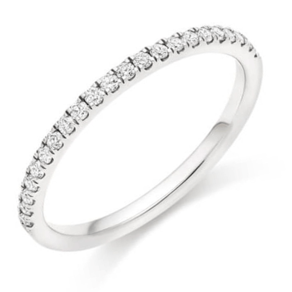 Platinum 0.25ct Diamond Claw Set Half Eternity Ring